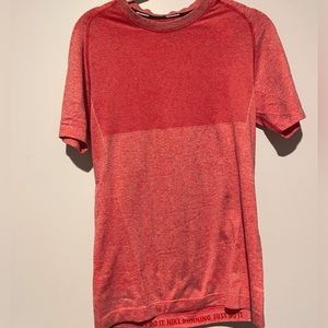 Nike Pink Red T Shirt Mens Size S Dri Fit Swoosh Running